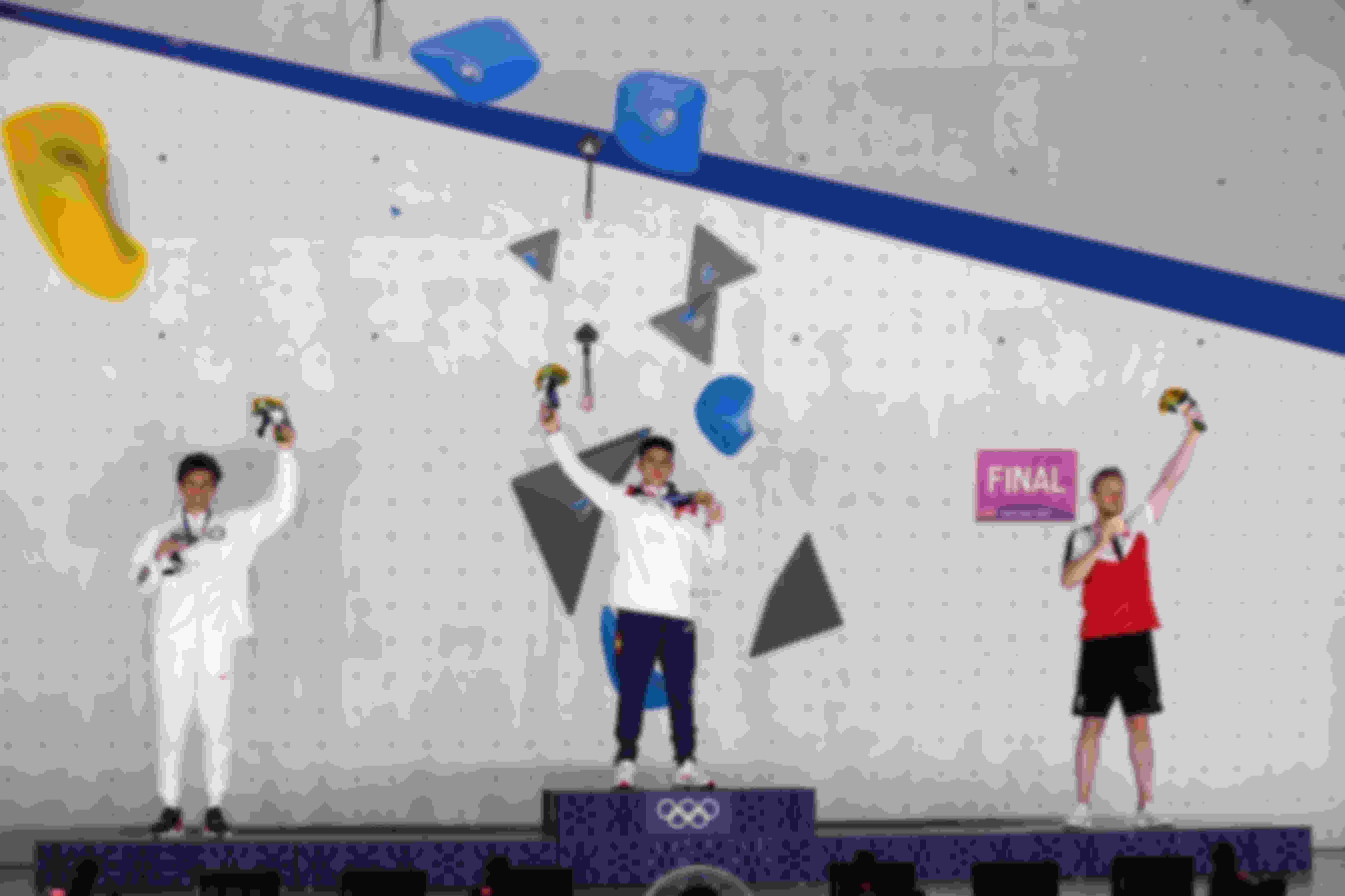 Sport climbing - men's podium, Tokyo 2020