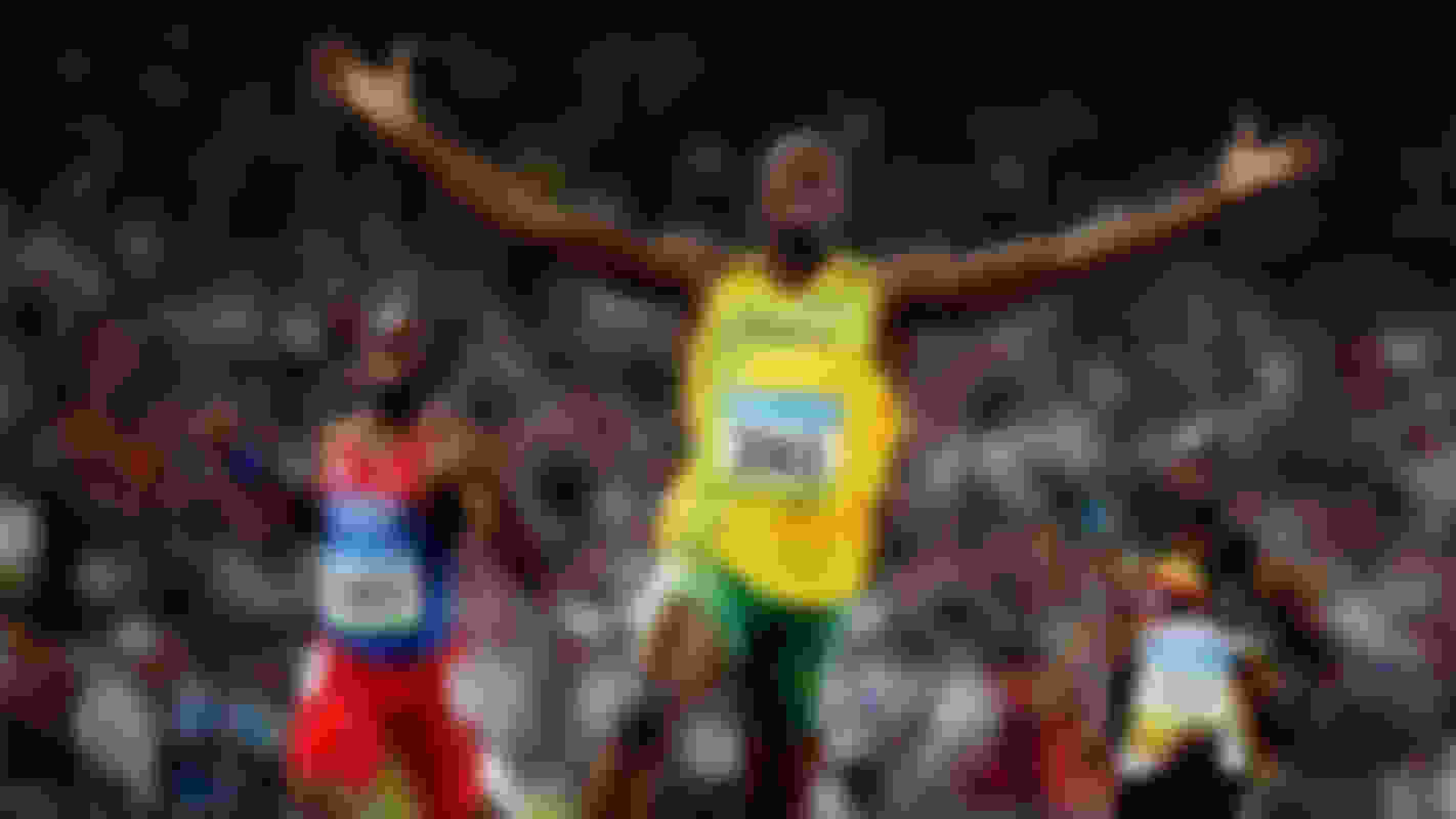 Beijing 2008 - Usain B wins the 200m final and breaks the world record