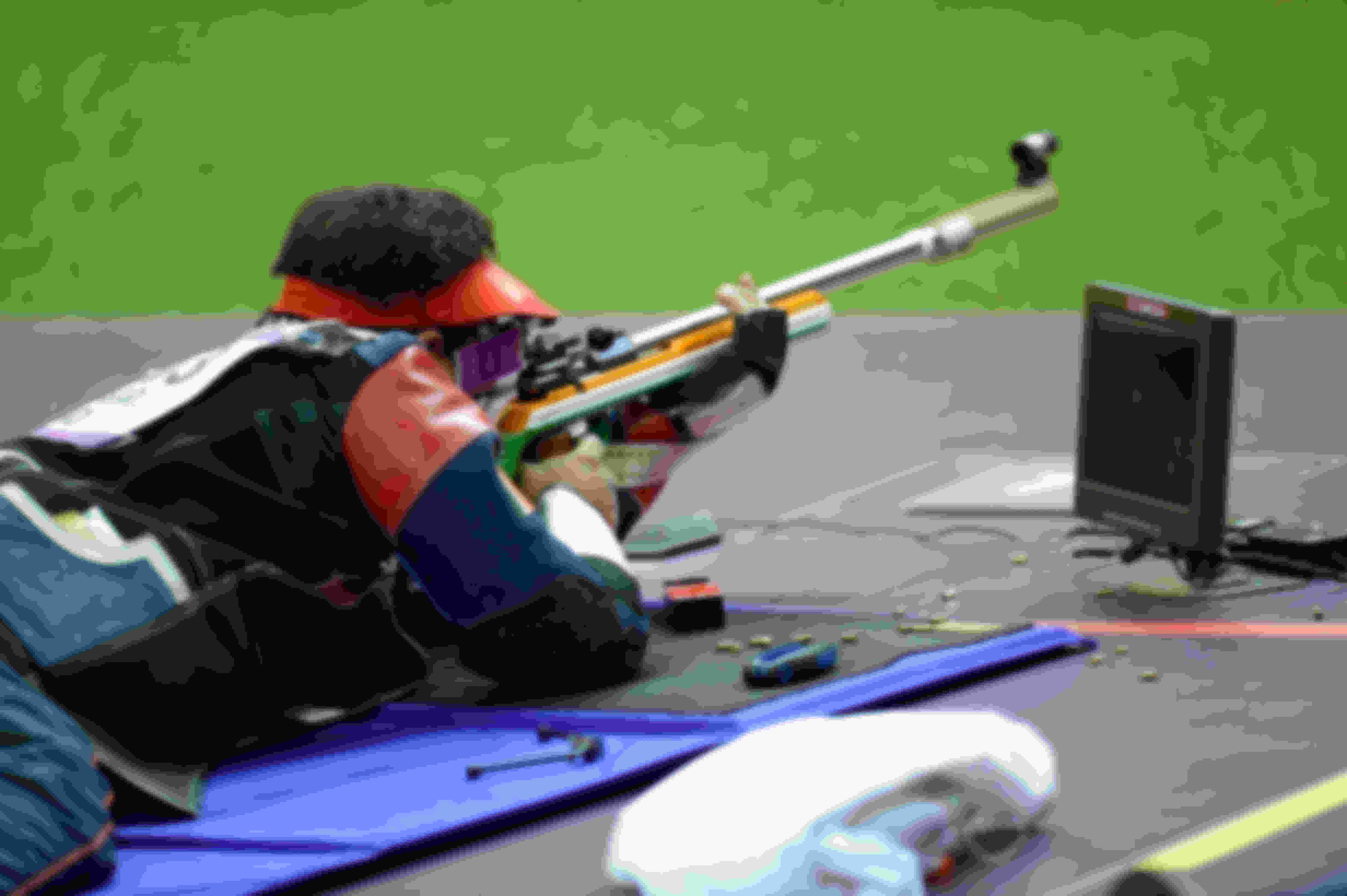 In 50m Rifle 3 Positions, athletes also have to shoot in the prone position.