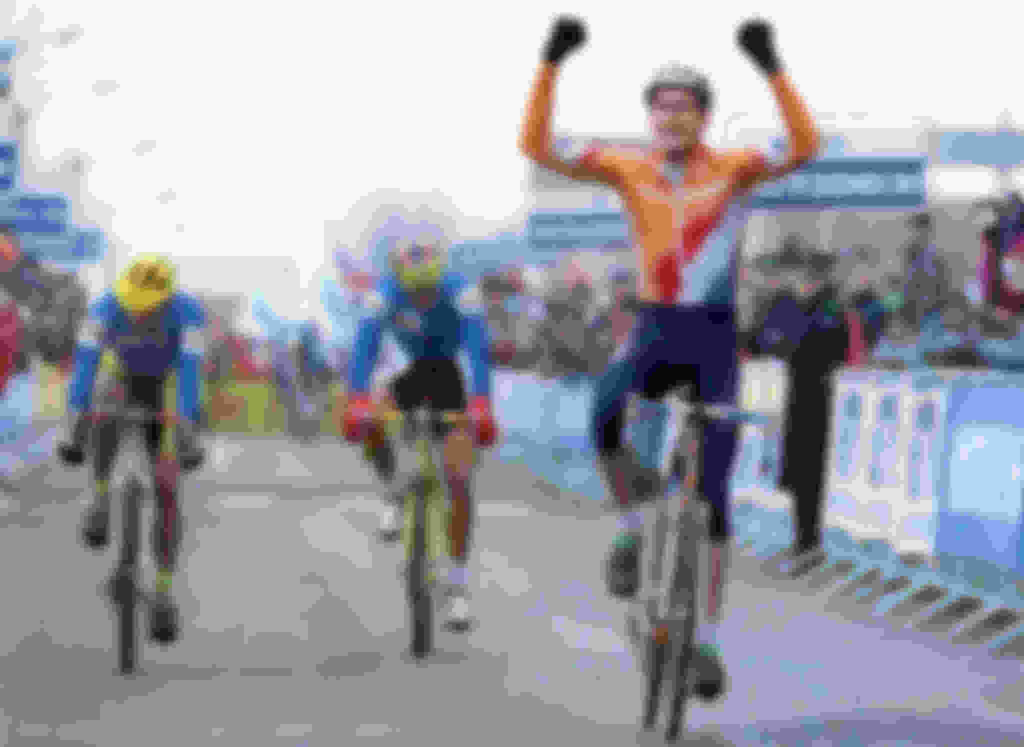 Adri van der Poel wins the Elite Men's race at the 1996 World Cyclo-cross Championships in Montreuil, France