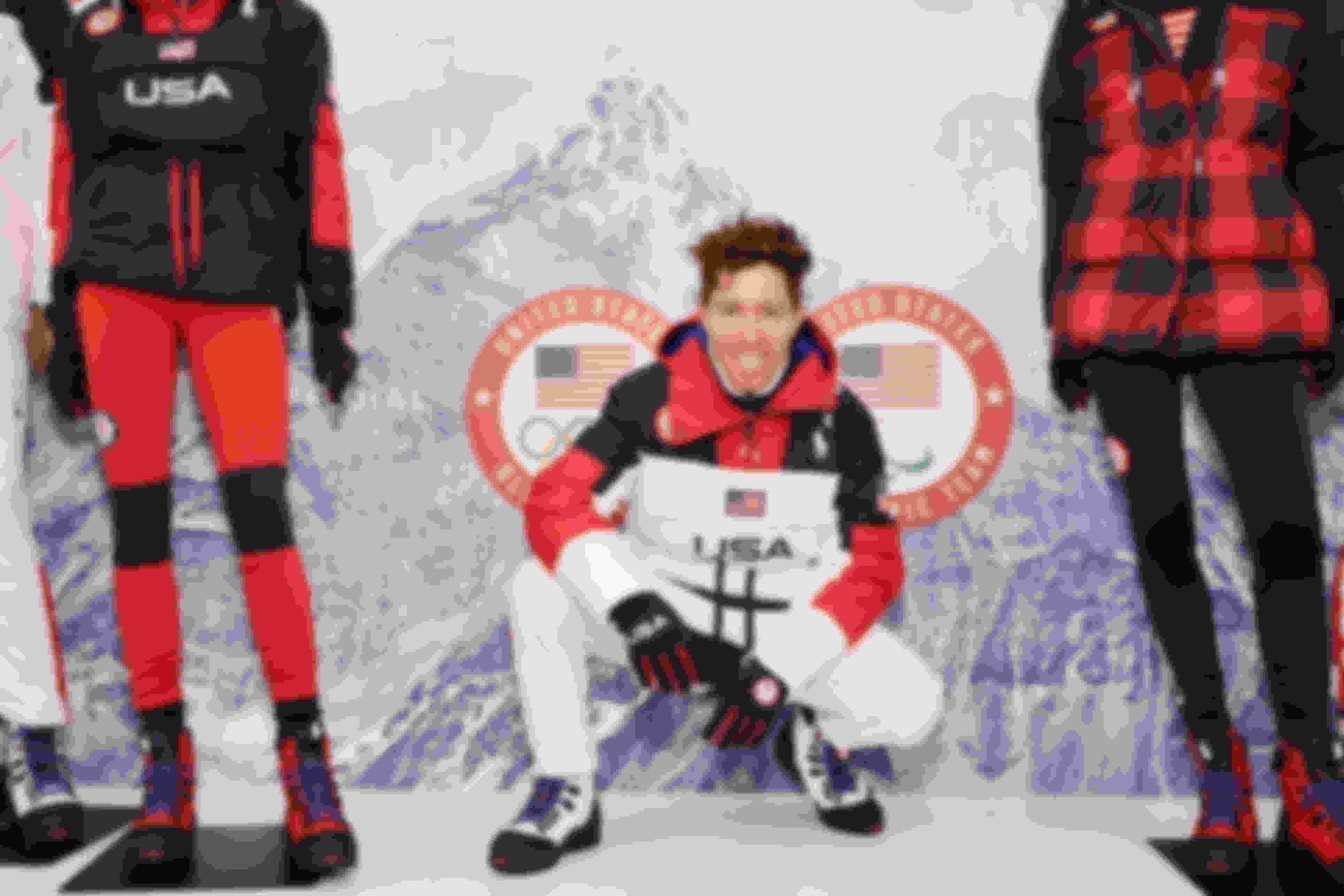 Snowboard star Shaun White poses with the Olympic Team USA uniform.