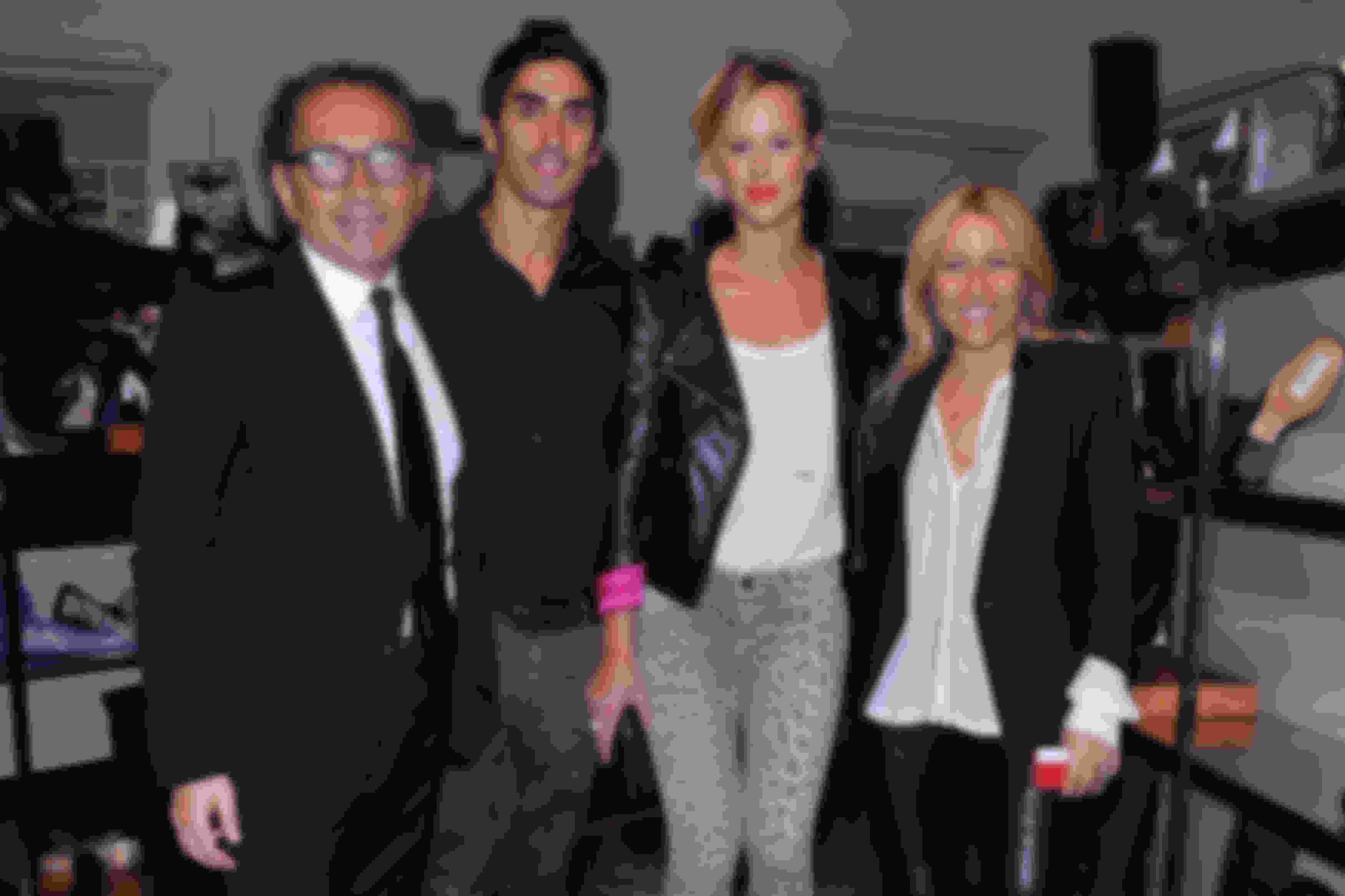 Federica Pellegrini (second from right) at the Milan Fashion Week in 2013.