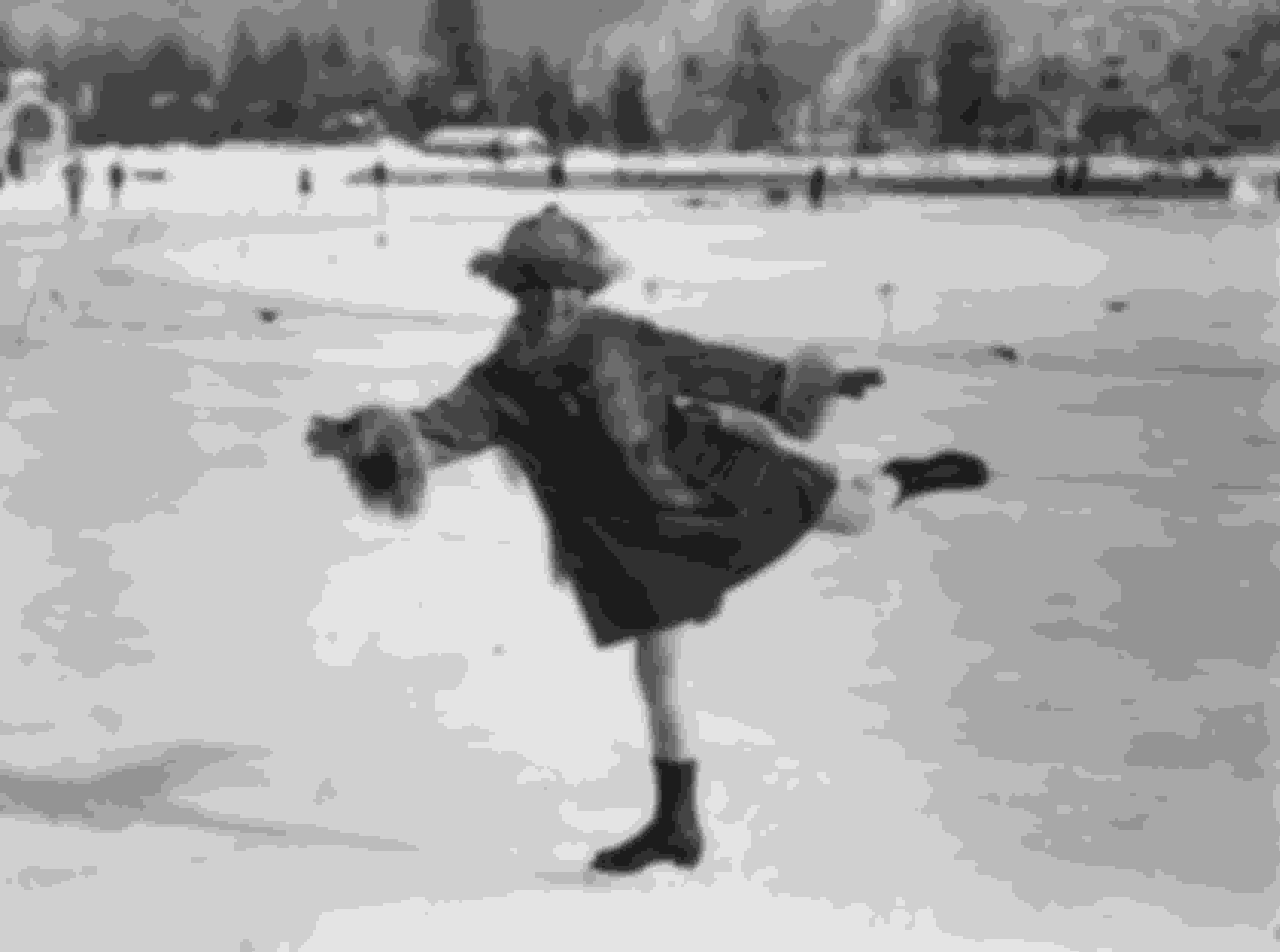 Sonja Henie on the ice at Chamonix during the Winter Olympics
