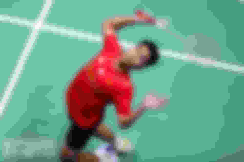 Indonesia's Anthony Ginting at the 2021 Sudirman Cup