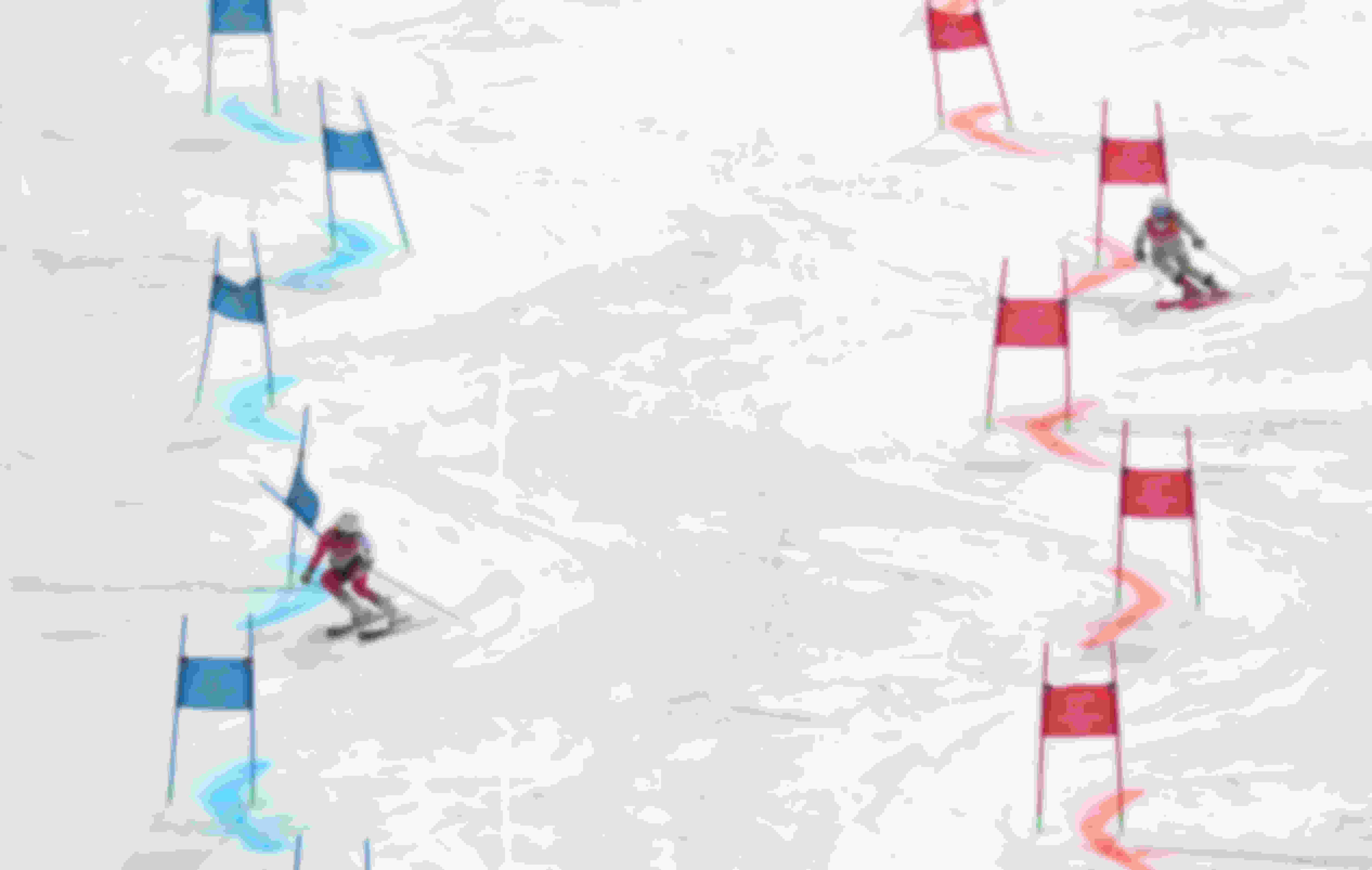 高山滑雪混合团体赛比赛画面