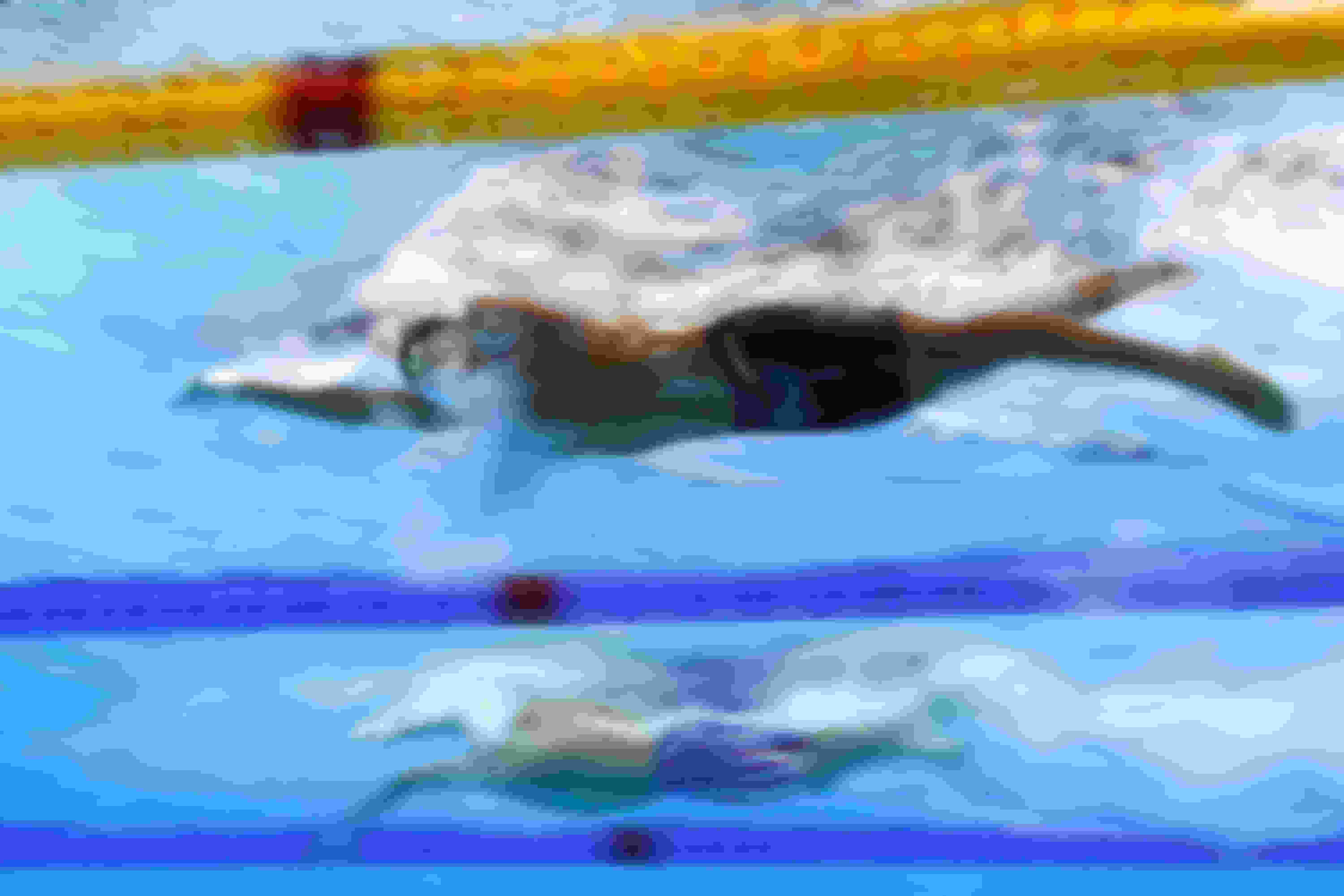 Ahmed Hafnaoui in action at the FINA Short Course World Championships in 2021.