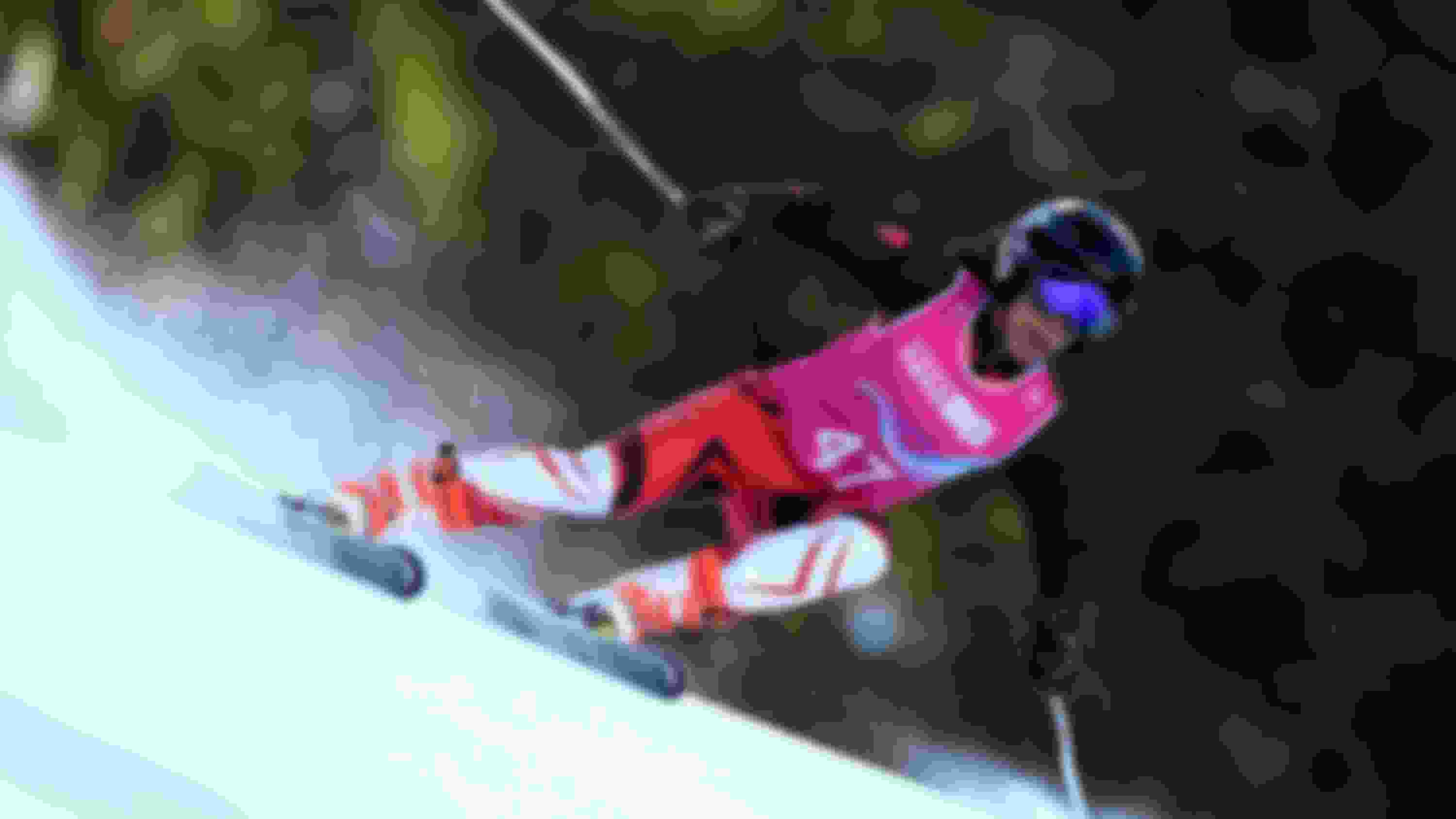Abigail Vieira of Trinidad and Tobago competes in Super-G women's alpine skiing at the 2020 Winter Youth Olympics in Lausanne.