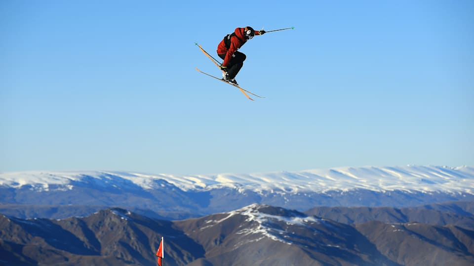Dominique Ohaco of Chile competes in the FIS Freestyle Ski World Cup Slopestyle Qualification during the Winter Games NZ
