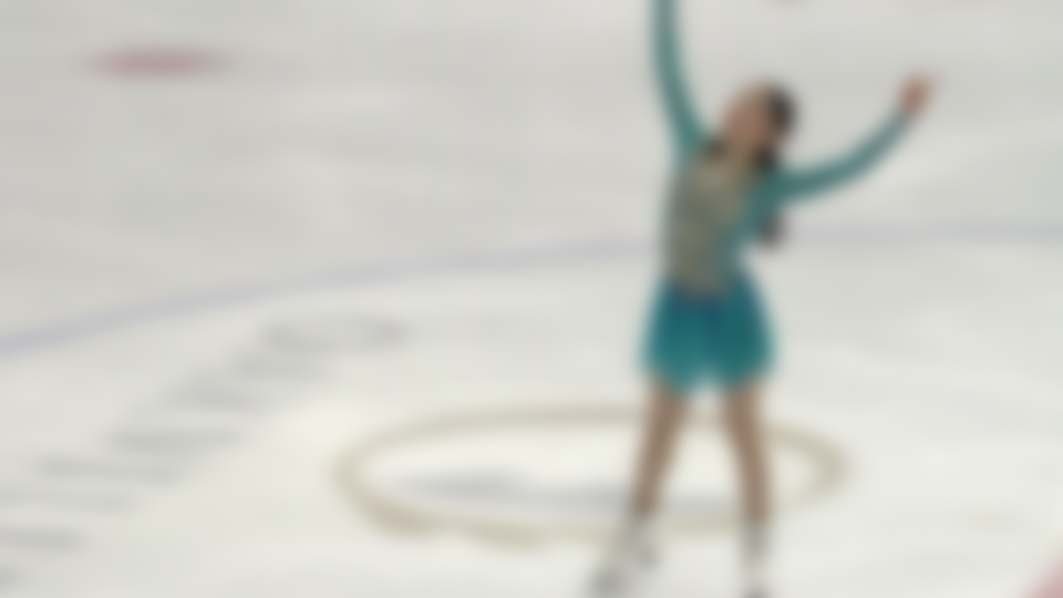 Rika Kihira at the end of her free skate at the 2019 Autumn Classic International