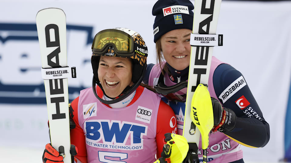 Alpine skiing Wendy Holdener and Anna Swenn Larsson tie in Killington