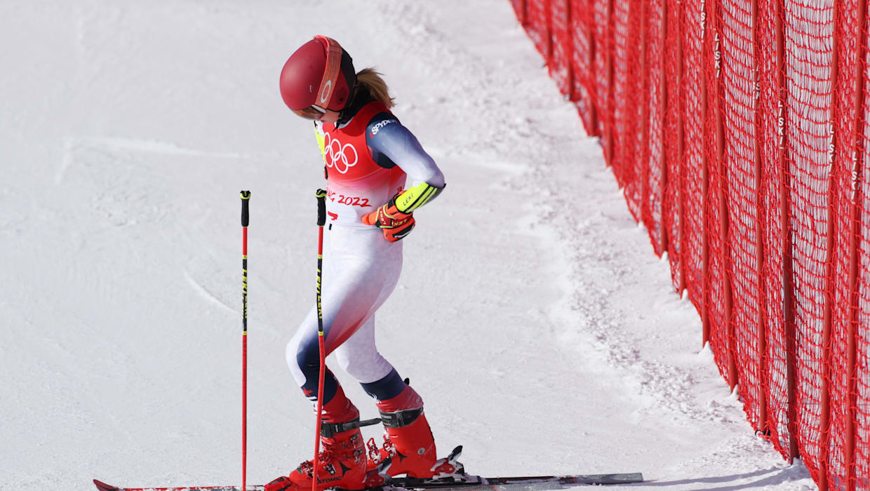 Mikaela Shiffrin out of the Alpine ski slalom after gate four