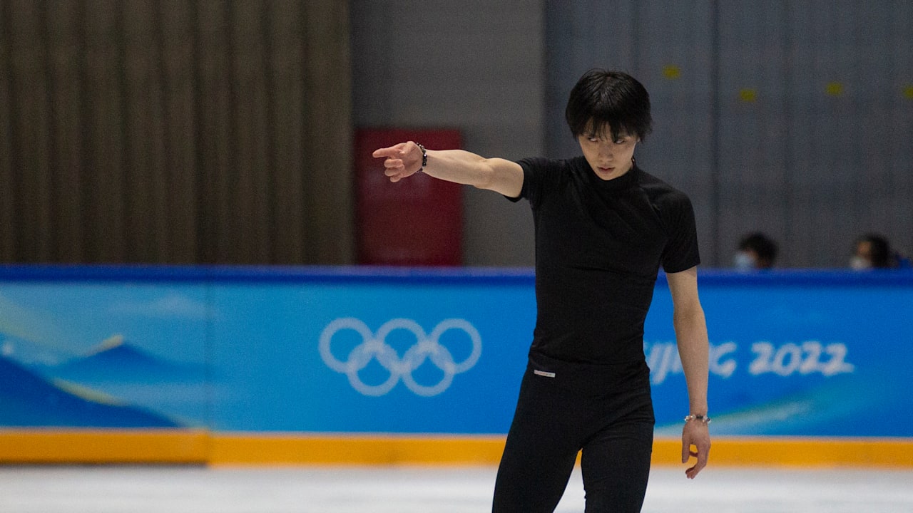 羽生結弦がフリー前日の公式練習に参加 北京オリンピック