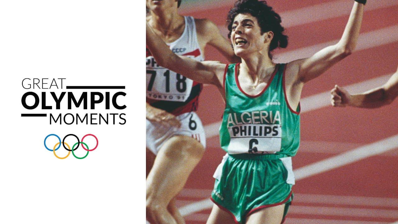 Hassiba Boulmerka Algerien Olympia Gold Leichtathletik original signiert M-7071