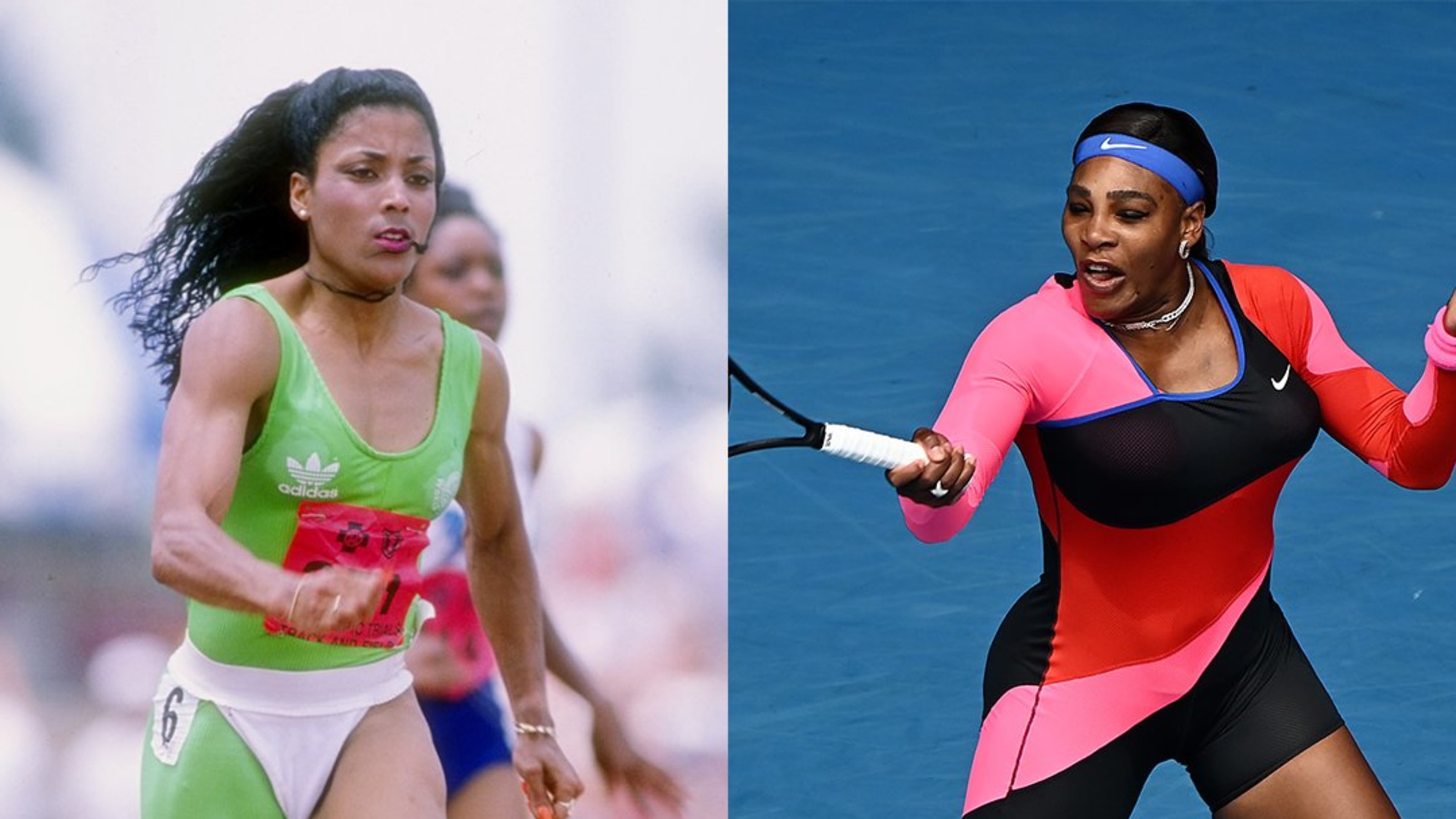 Flo Jo Behind Serena Williams Catsuit Outfit At Australian Open