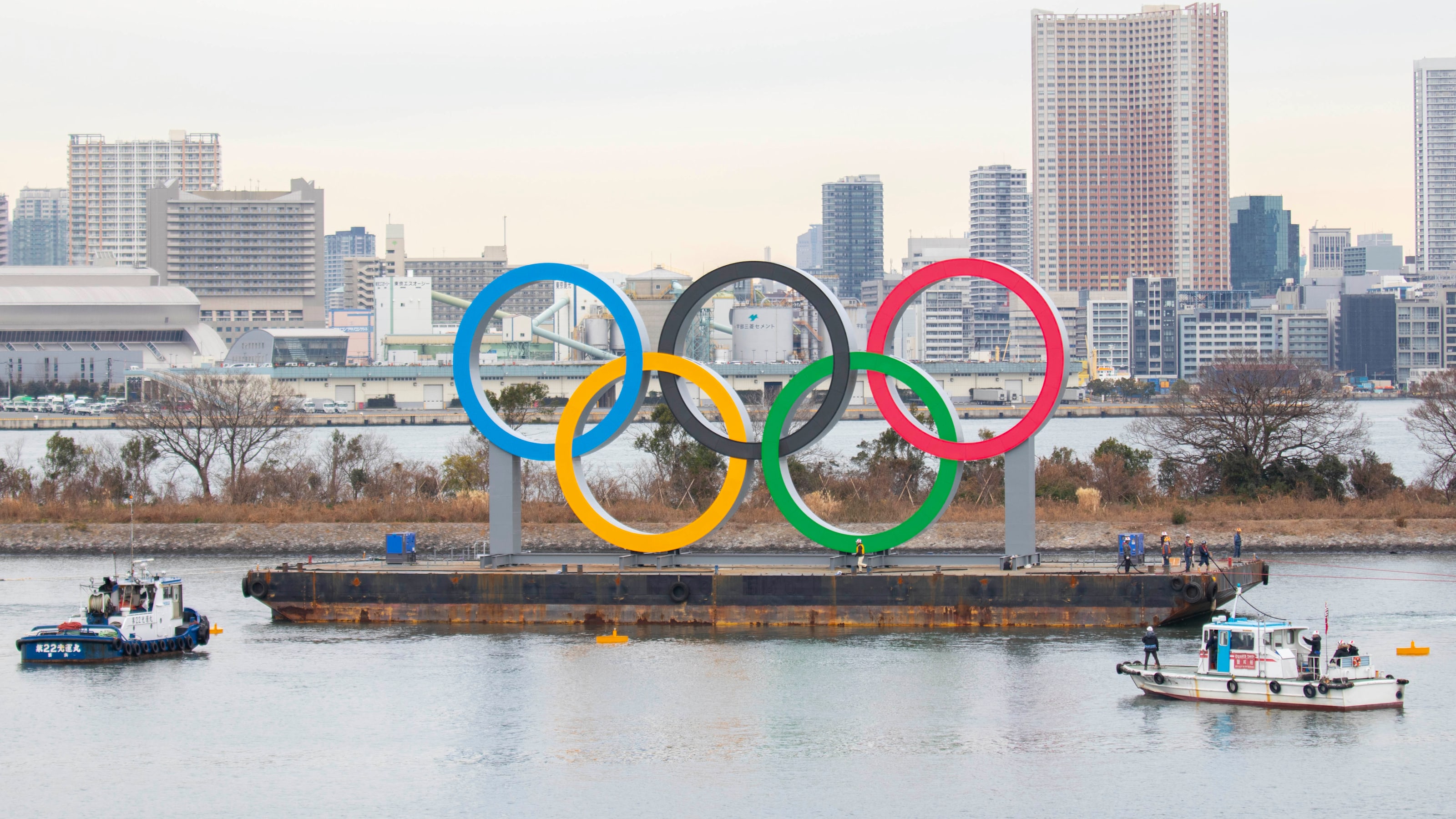 五輪の巨大シンボルがお台場海浜公園に登場 24日に披露イベント