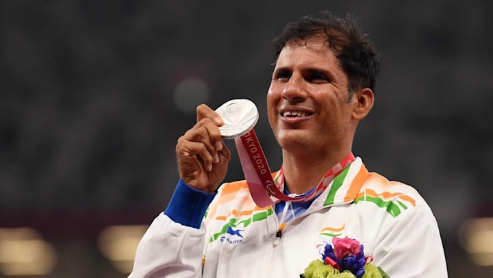 The premier Indian javelin thrower added a silver to his Paralympics medals  tally in Tokyo.