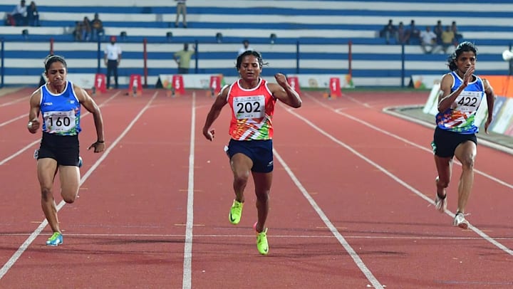Khelo India University Games 21 Dutee Chand Wins 100m Gold Medal
