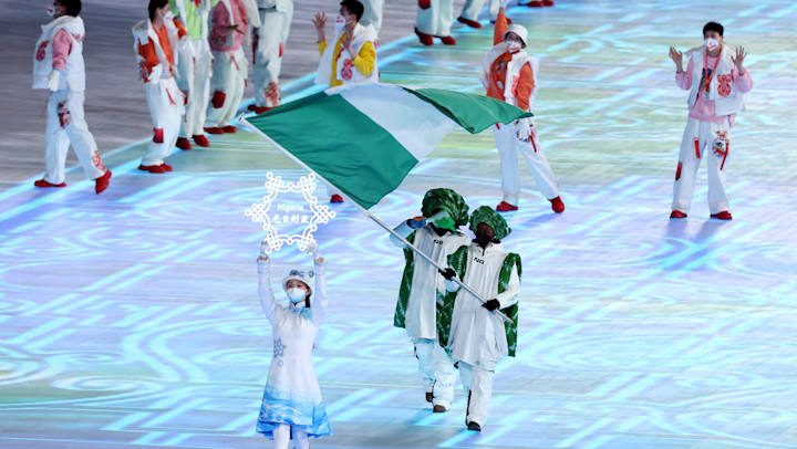 Team Nigeria during the Beijing 2022 Opening Ceremony