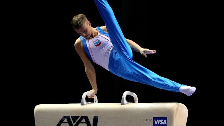 Alexander Artemev of the USA performing a flare.