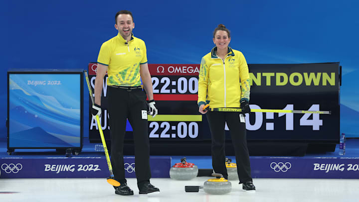 Australia mount their comeback against Great Britain on day three of the mixed doubles curling competition, Beijing 2022