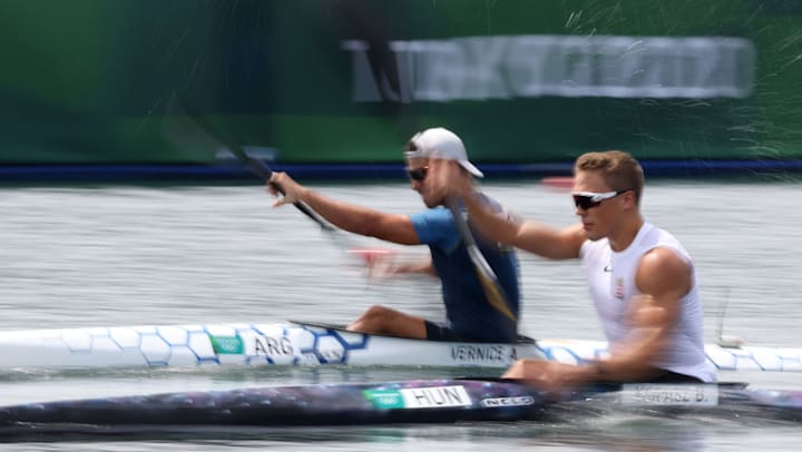 Balint Kopasz wins men's single kayak 1000m gold for Hungary, teammate Adam Varga takes silver