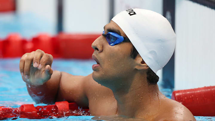 Srihari Nataraj wins 100m freestyle swimming gold medal