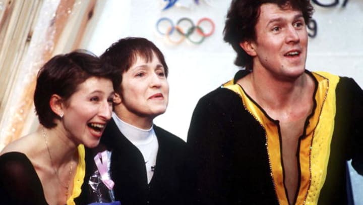 Тамара Москвина, Оксана Казакова и Артур Дмитриев на Играх-1998.