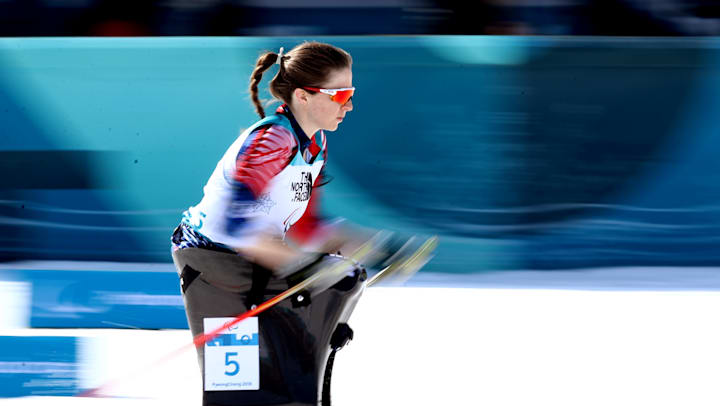 Kendall Gretsch of the United States competing at PyeongChang 2018