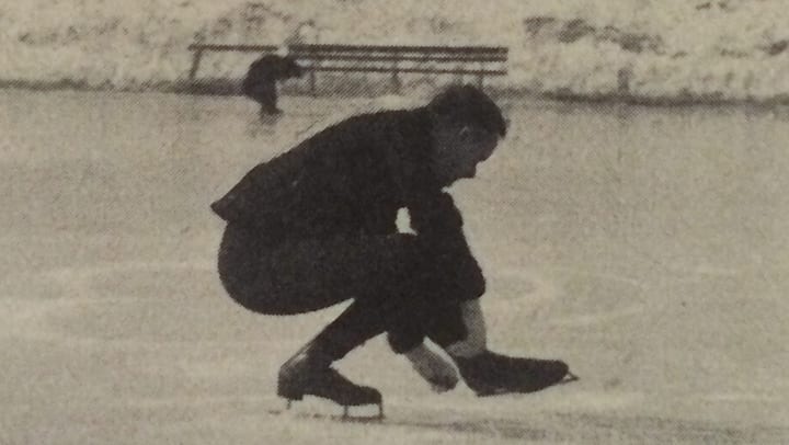 Панин исполняет волчок. 1904 г. Фото: книга Н.Панина "Фигурное катанье на коньках" 1910г.