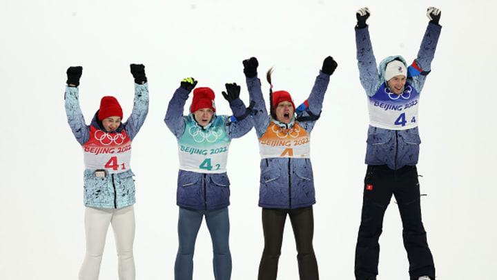 Medallas en Beijing 2022:  Eslovenia, primera campeona olímpica en equipos mixtos en salto de esquí