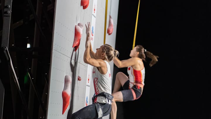 Fossali And Miroslaw And Claim Sport Climbing World Speed Titles