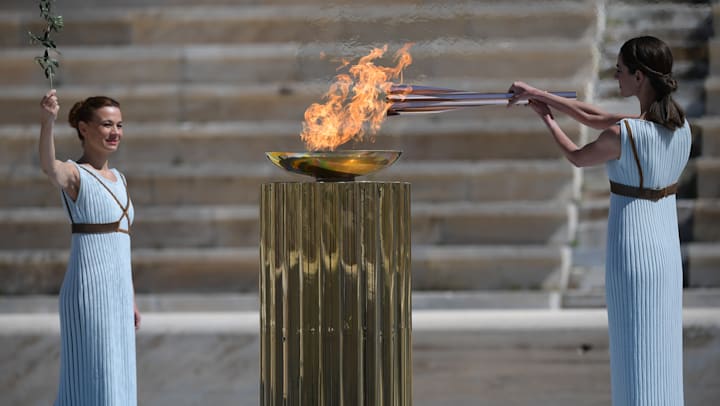 Torches, priestesses and time travel: Watch the Olympic flame begin its journey to Beijing