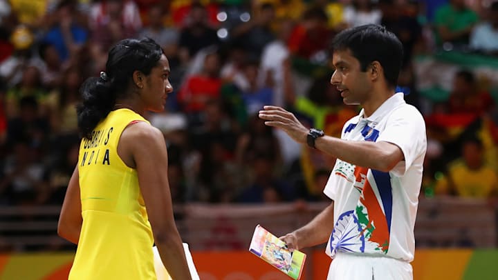 PV Sindhu with coach Pullela Gopichand at the 2016 Rio Games (Source:Olympics website)