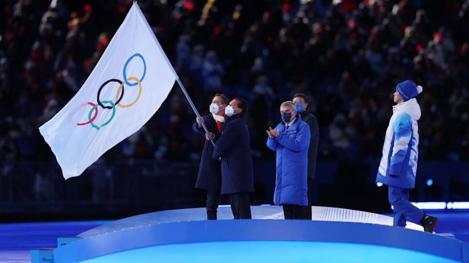 Handover ceremony during the Beijing 2022 Closing Ceremony