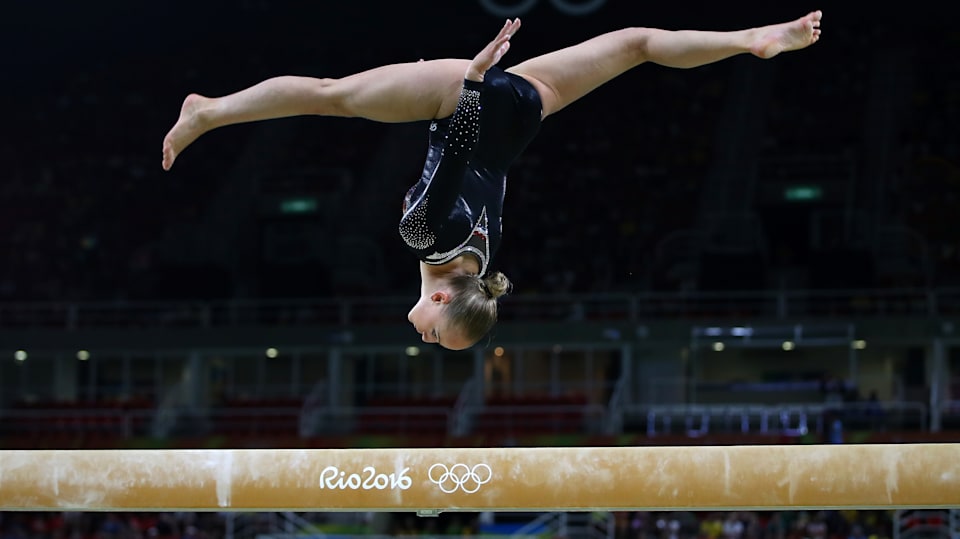 Sanne Wevers on beam at the Rio 2016 gymnastics gala