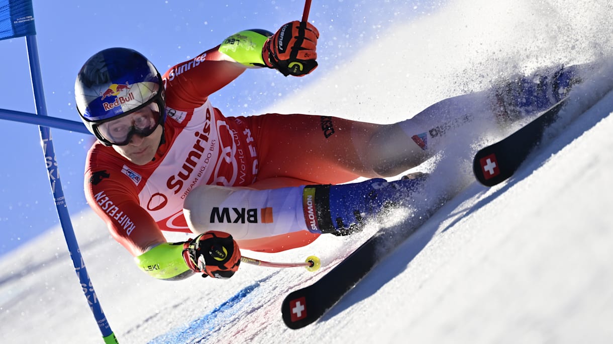Alpine skiing - Dominant Marco Odermatt triumphs in giant slalom on home in sunny Adelboden
