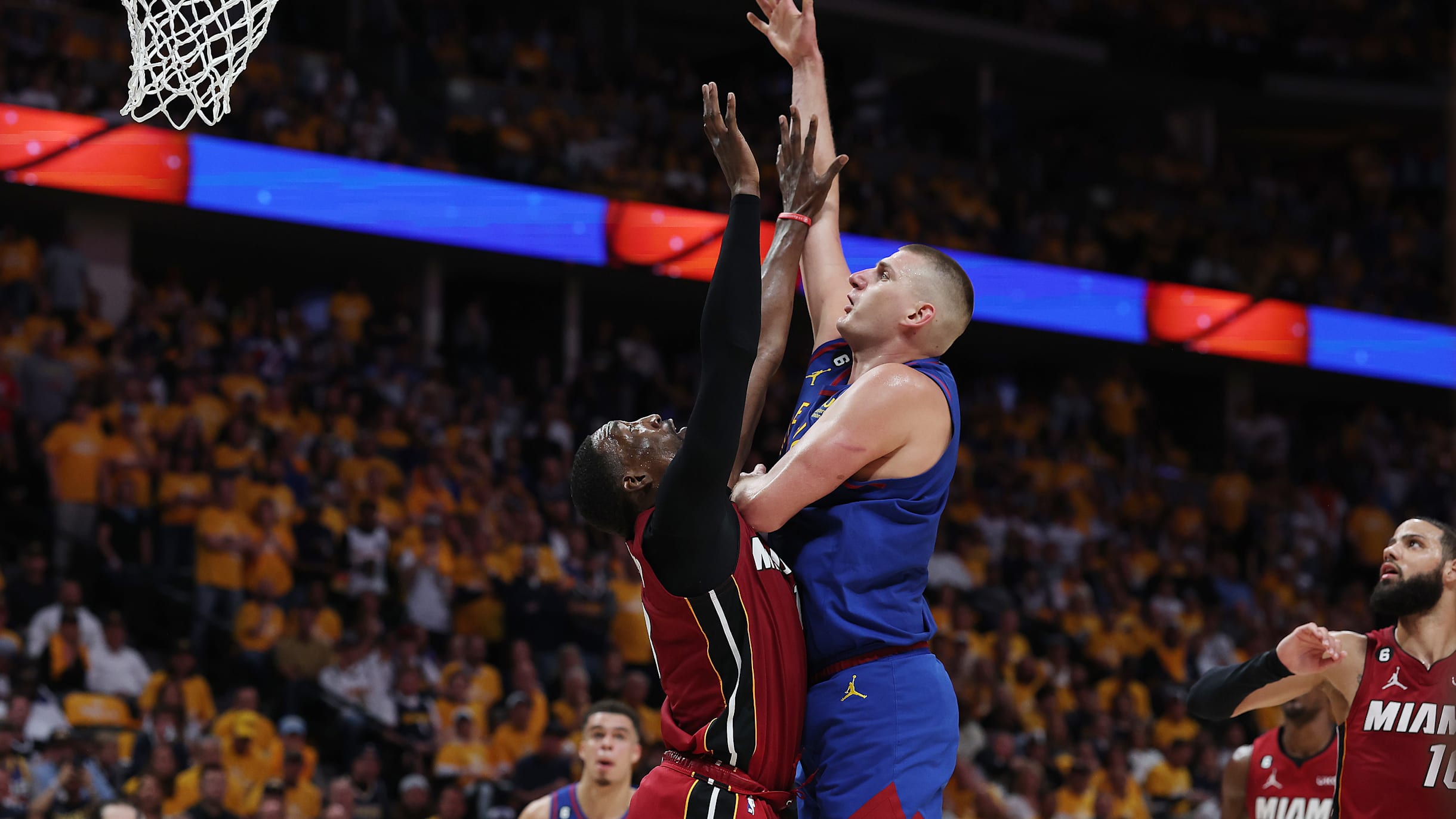 2023 NBA Finals Nikola Jokics triple-double leads Denver Nuggets to Game 1 win vs Miami Heat