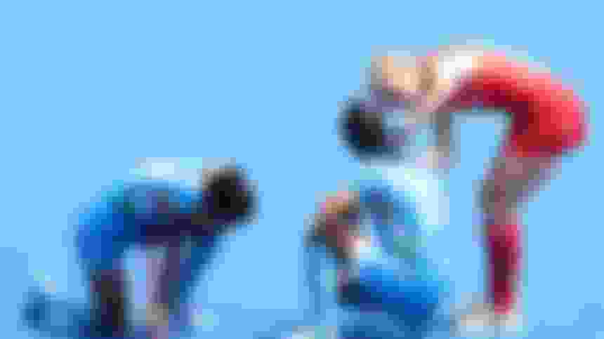 Lily Owsley consoles Indian players