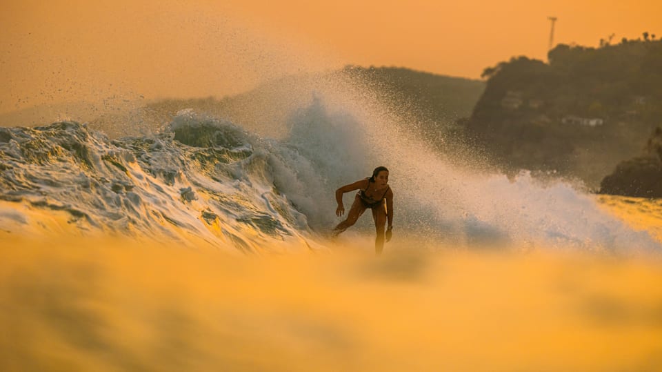 Surfer practising at El Sunzal, El Salvador