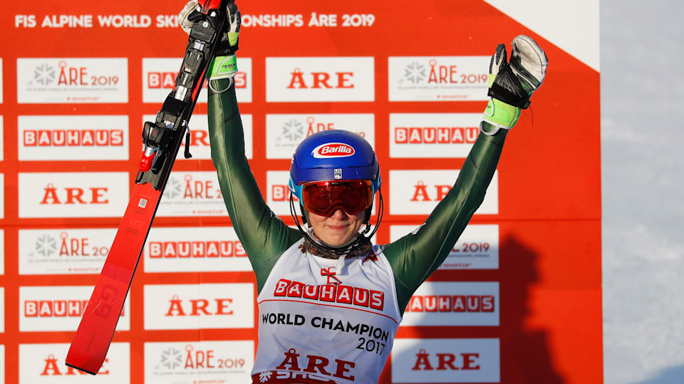 Mikaela Shiffrin wins historic fourth straight women's slalom world title