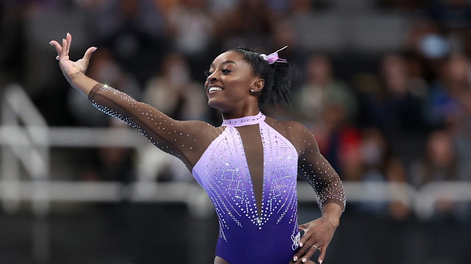 Artistic Gymnastics Simone Biles halfway to record eighth title at the