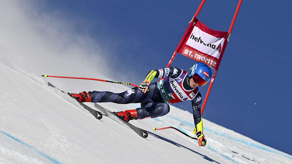 Alpine skiing Mikaela Shiffrin wins Super G in St. Moritz to claim