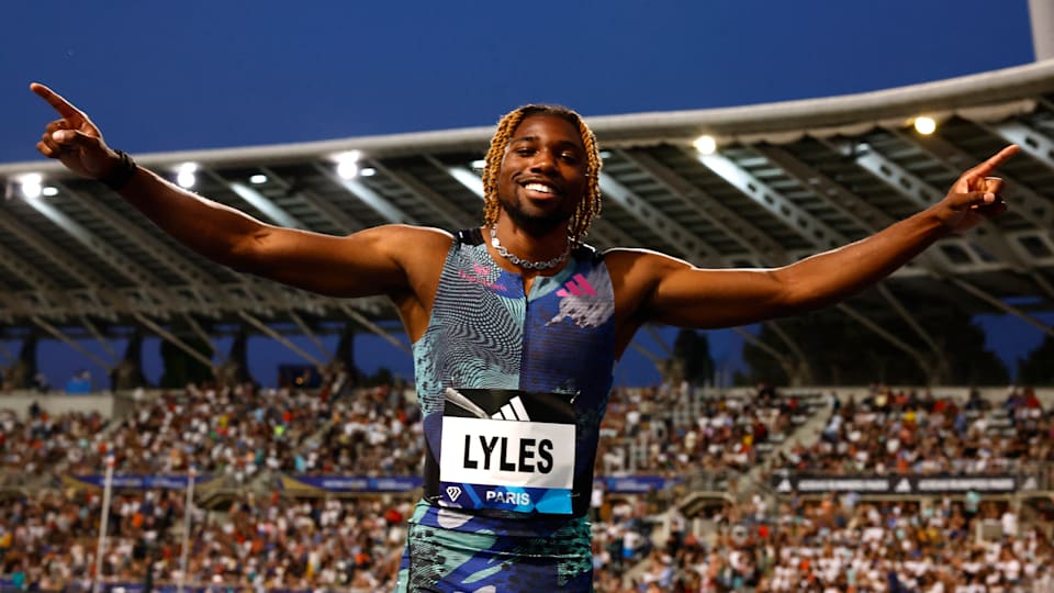 Noah Lyles wins Paris Diamond League 100m as Marcell Jacobs finishes