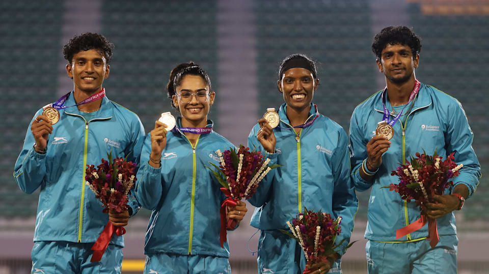 Indian mixed 4x400m relay team won the gold medal at the Asian Athletics Championships 2023.