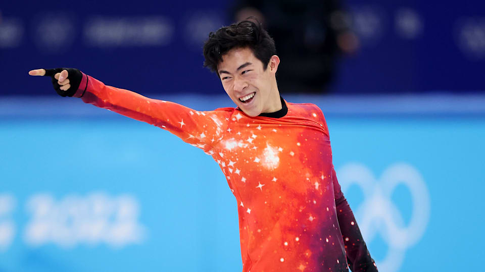 Figure skating men's individual short program featuring Nathan Chen