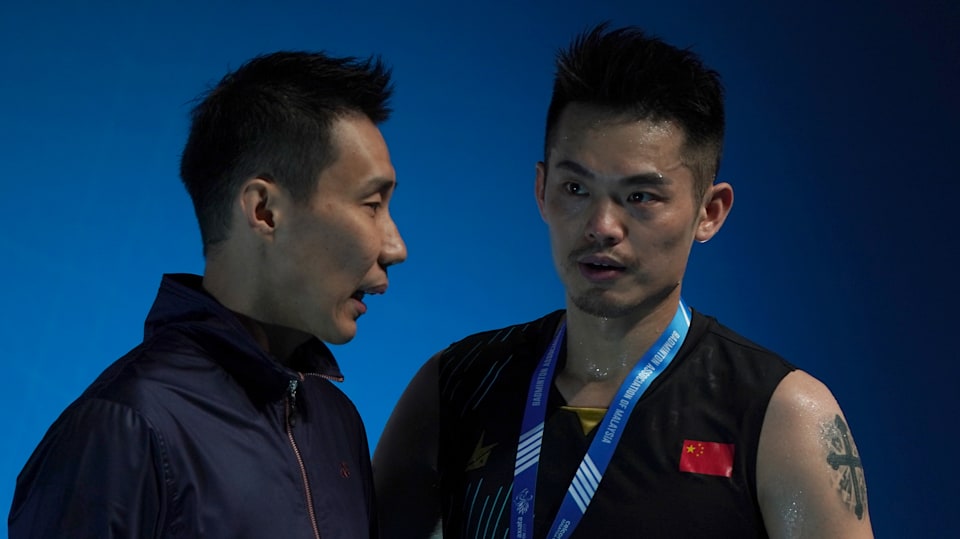 Lee Chong Wei and Lin Dan speak during the presentation ceremony at the 2019 Malaysia Open
