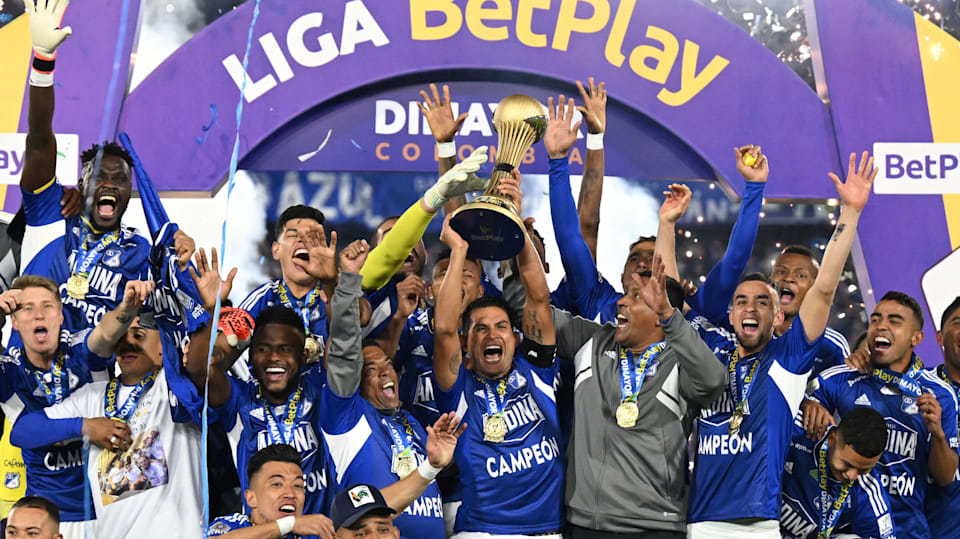 Millonarios celebra en El Campín el título de la Liga Colombiana Apertura 2023 tras vencer a Atlético Nacional en penales