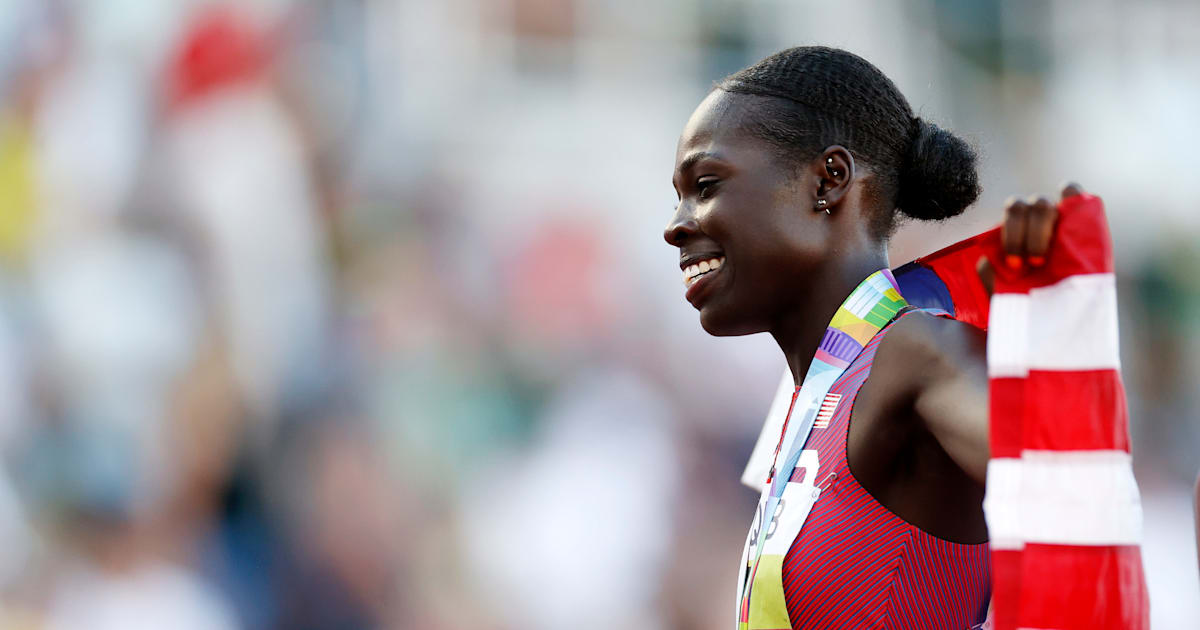 World track and field championships 2022 Olympic champion Athing Mu