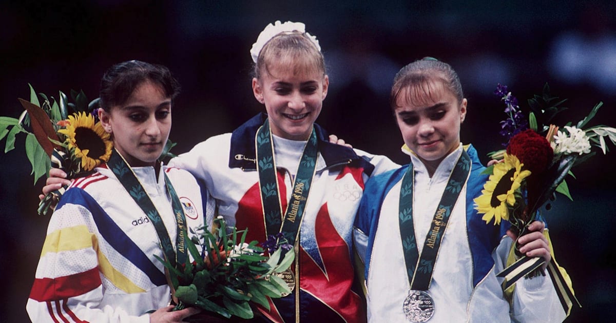 Gina Gogean wins gymnastics all-around silver at Atlanta 1996