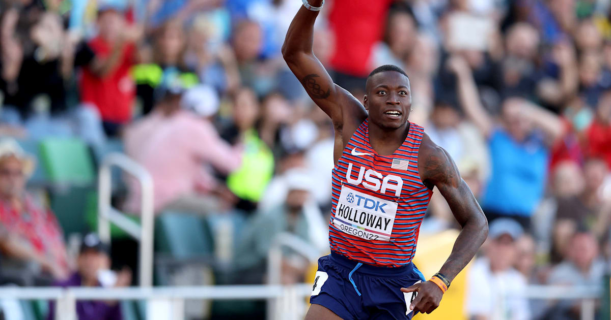 Grant Holloway holds nerve to win Track & Field Worlds 110m hurdles gold